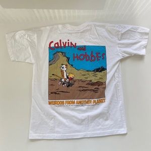 Vintage Calvin And Hobbes T-Shirt Mens Large Weirdos From Another Planet Tee